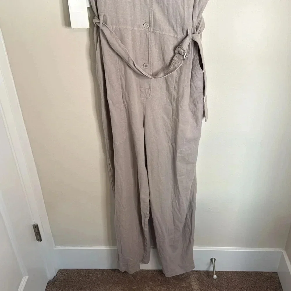 NWT Wilfred Mist Linen Jumpsuit Size Large Gd Ashen